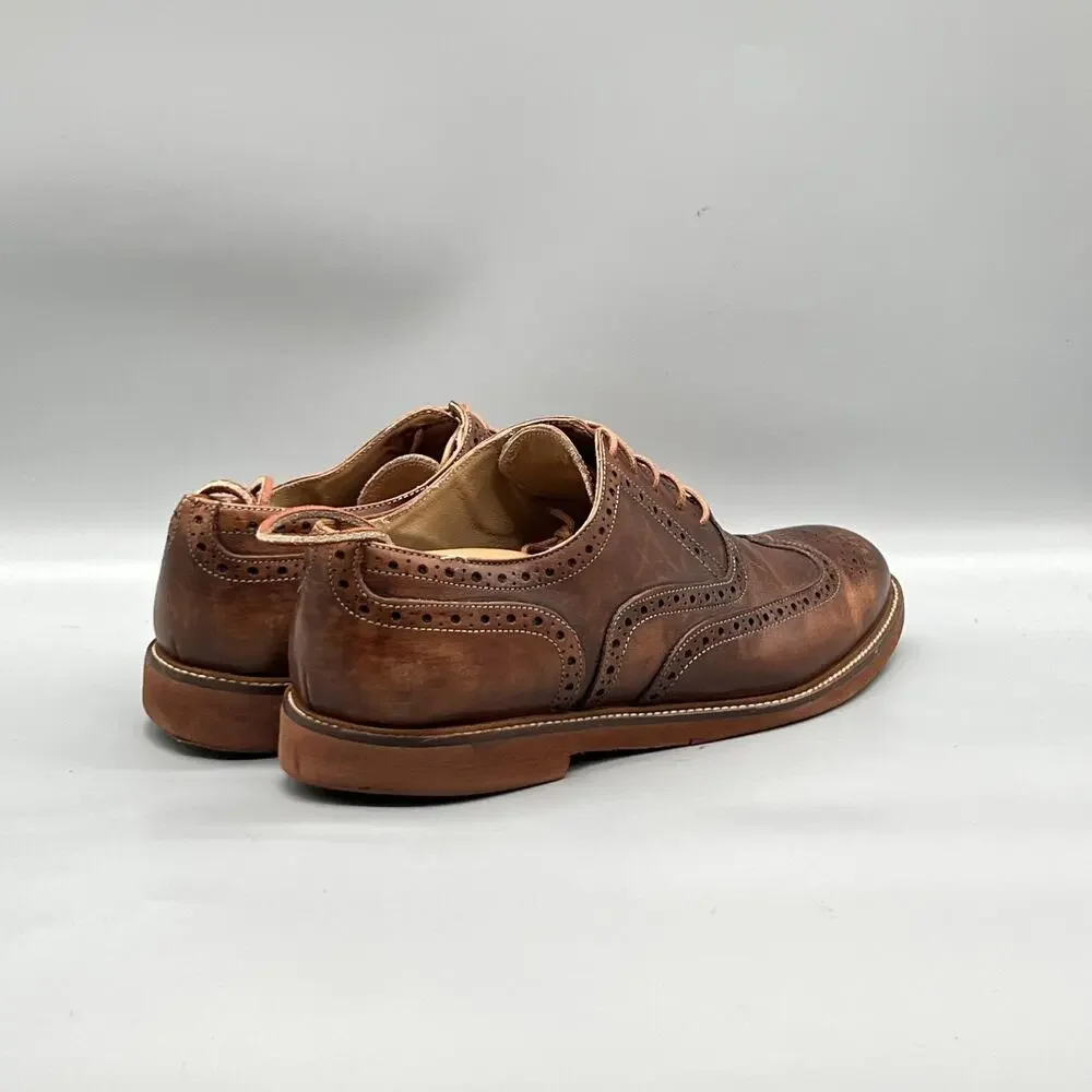 To Boot New York Shoes Mens 11 Brown Leather Wingtip Oxford Dress Brogue Lace Up
